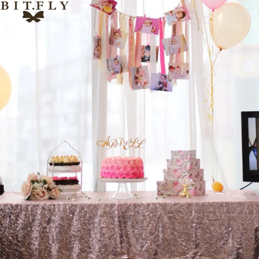 

BIT.FLY Glitter Sequin 4 Colors Tablecloth Wedding Table Cover Decoration Sparkly Table Cloth Birthday Party Home Decor Supplies