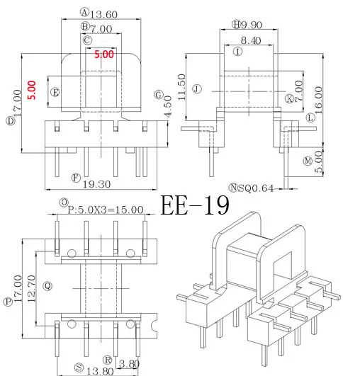 EE19 inner hole55mm