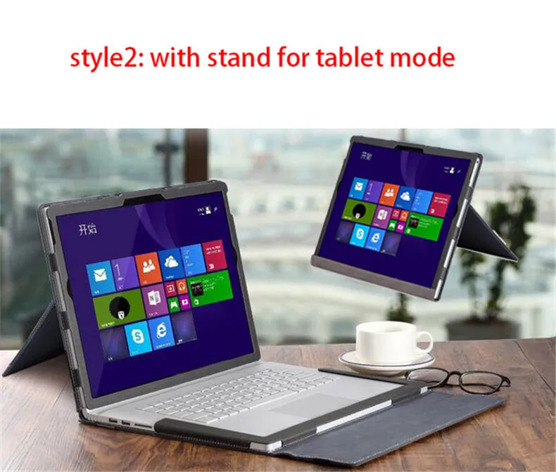 Съемный чехол для microsoft Surface Book 2 13,5 Book 2 15 дюймов планшет ноутбук рукав подставка чехол Защита для Surface Book 13,5 - Цвет: With stand Grey