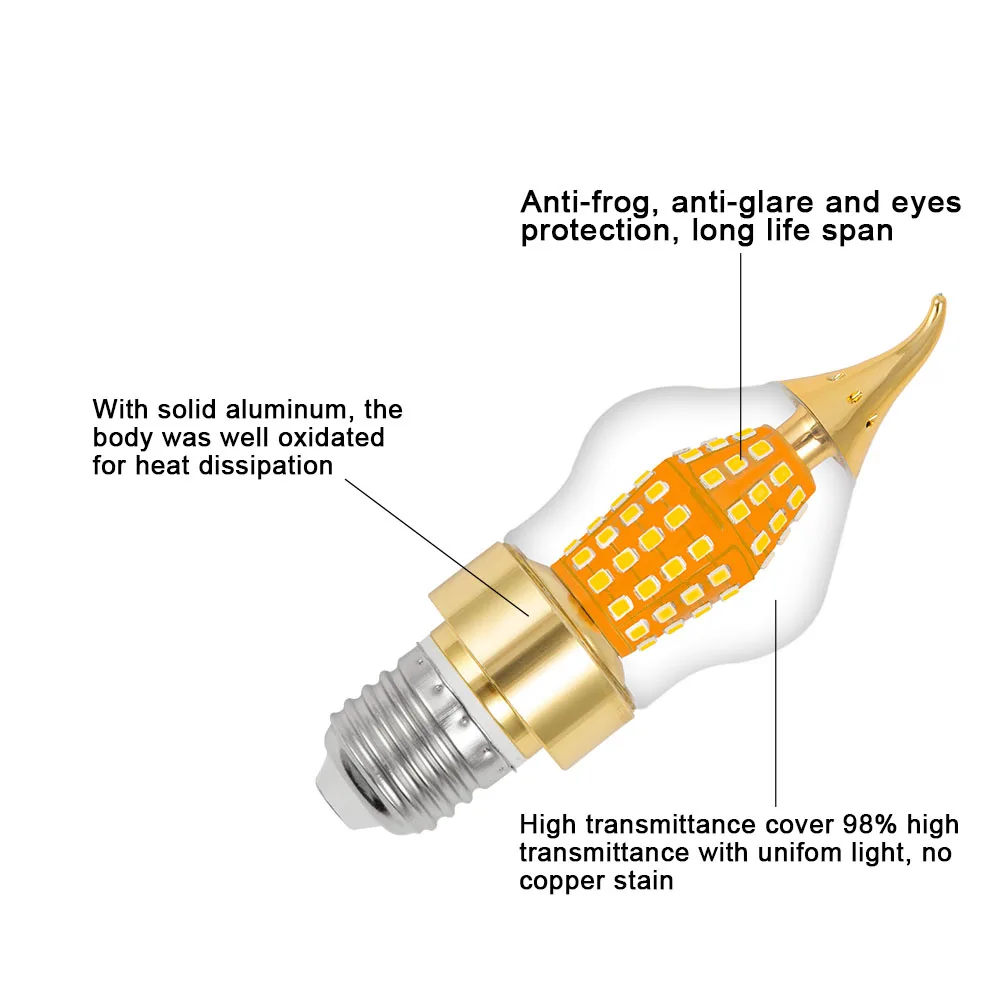 Новый 10 шт. 15 Вт светодио дный свет лампы Золотой Тыква Форма 85-265 В светодио дный лампы E12 E27 свечах 360 градусов теплый белый/белый