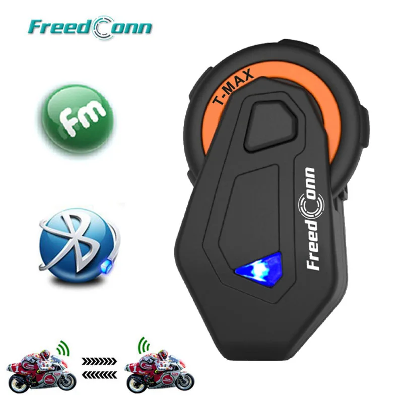 Günstig T Max Motorrad Gruppe Sprechen System 1000M 6 Fahrer BT Sprech Bluetooth Helm Intercom Headset Bluetooth 4,1 + FM Radio