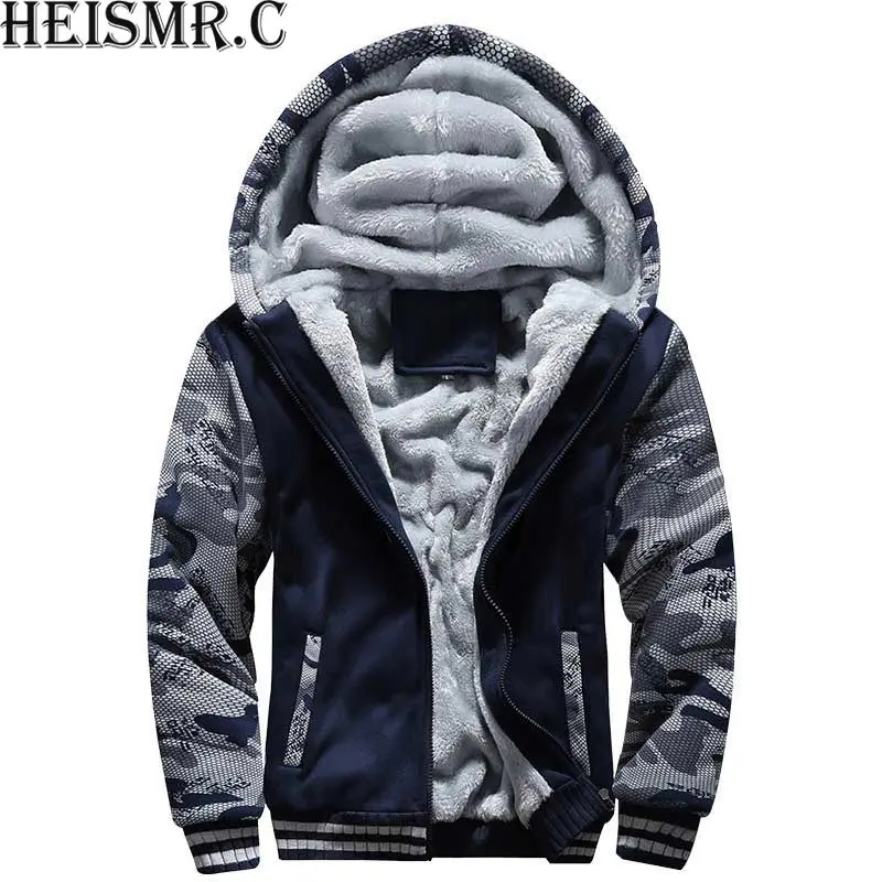 

2018 Men's Winter Jacket Mens Casual Hoodies and Sweatshirts New Plus Velvet Thicken Hoodie Hooded Streetwear Fleece Hoody AW06