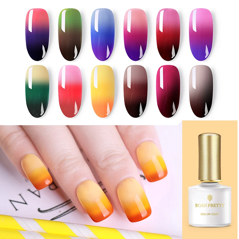 

BORN PRETTY Thermal Temperature Change Color 3 in 1 Nail Gel Polish 6ml Soak Off UV Gel Polish Nail Art Varnish Lacquer