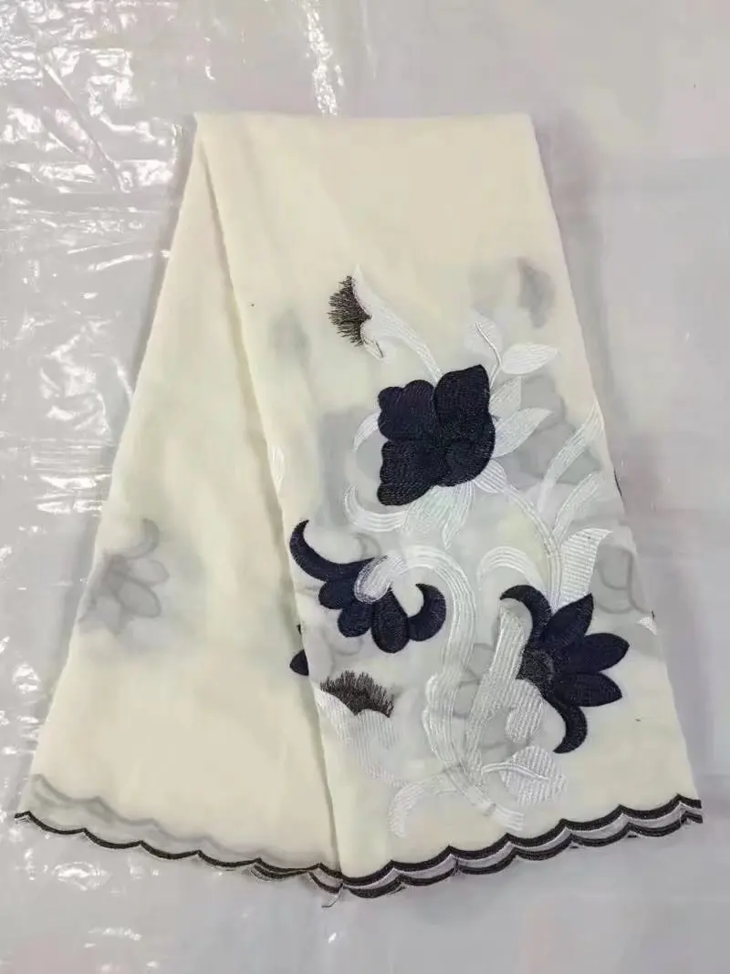 

African Swiss Voile Lace High Quality Pure White Cotton Lace With Embroider Swiss Voile Lace In Switzerland For Dress B8S-3