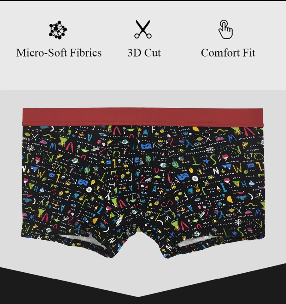 Отличительной Мультфильм со стразами пикантные Boxershorts Для мужчин дышащее нижнее белье Уникальный cuecas masculina боксеры homme трусы marca мягкие