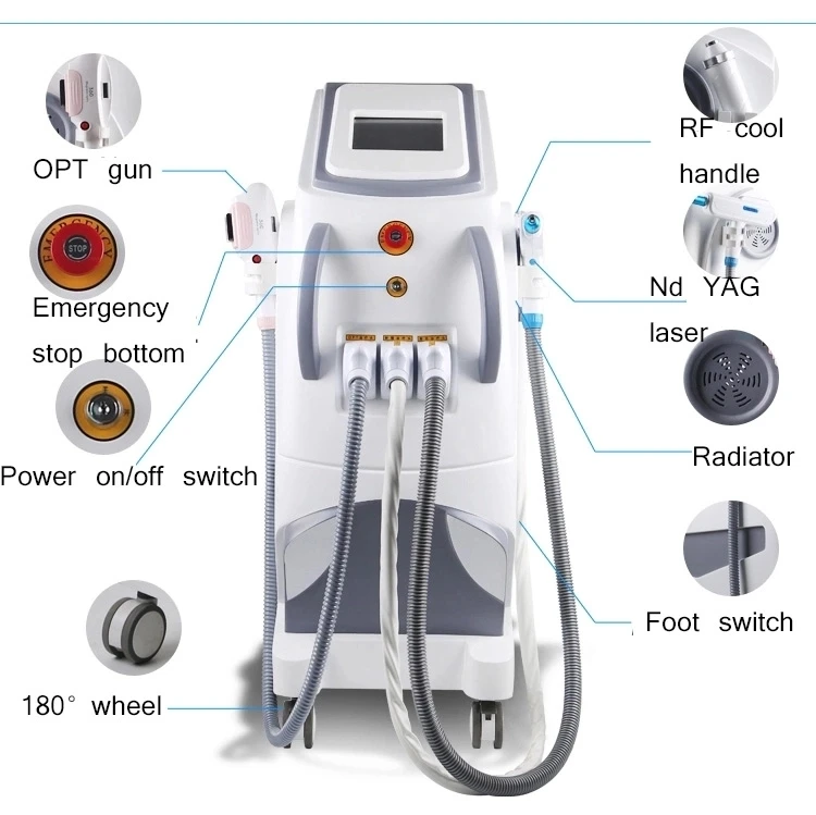 free shipping Tattoo Laser OPT SHR RF IPL Hair Removal Machine/360 magneto-optic fast and effectively& Painless