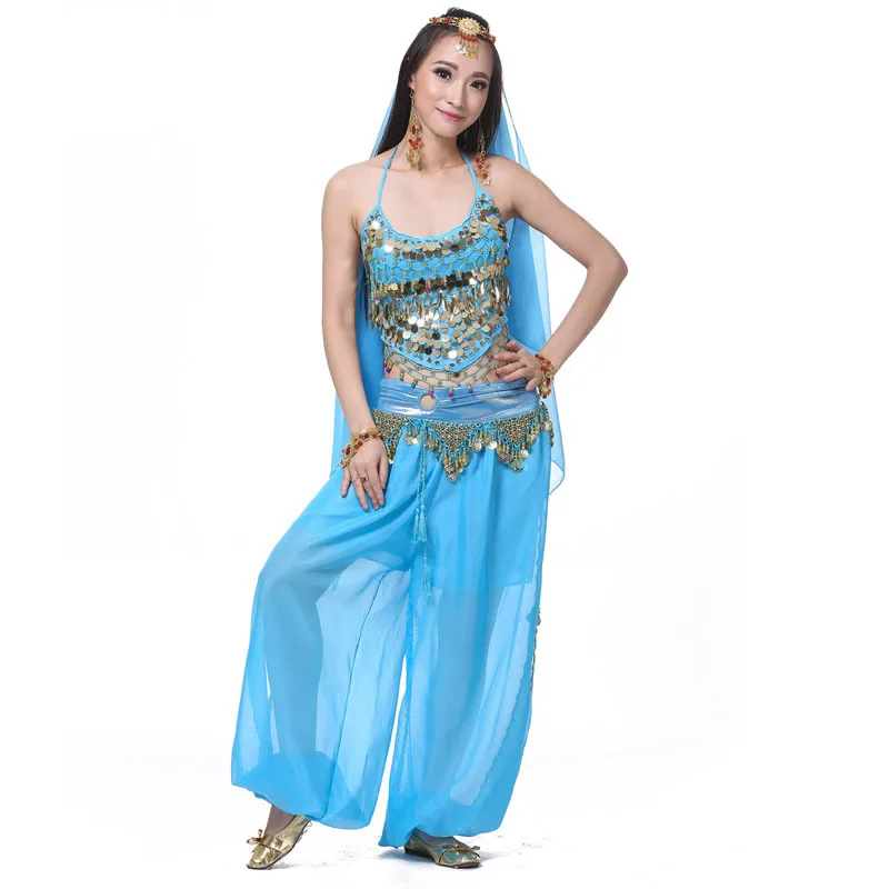 

4 Pieces Adult Belly Dance Costumes Sets Women Bollywood Costume Indian Bellydance Costume Oriental Tribal Arabic Egypt 10 Color