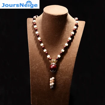 

Wholesale JoursNeige Lobular Red Sandalwood Necklace Bracelet Fine Carved Barrel Beads White bodhi Sweater Chain Popular Jewelry
