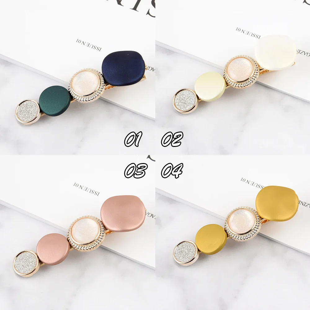 

New Ins Sweet Women Girls Acrylic Geometric Glitter Hairpin Headband Hair Clip Barrettes Hair Ornament Fashion Hair Accessories