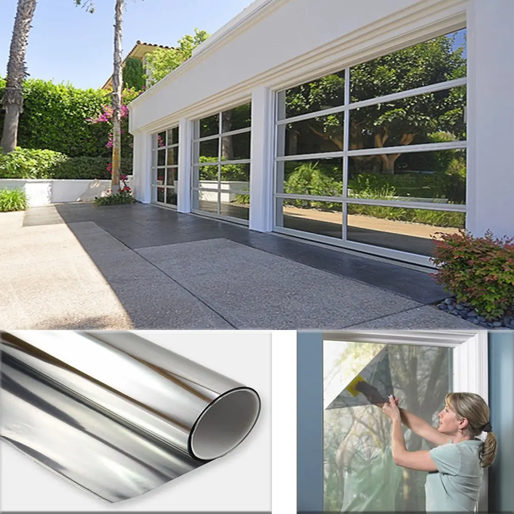 

Funlife vinyl Self-adhesive One-way Mirror Film Heat Control Sun Blocking Glare Reduction Anti UV Window Tint Removable Sticker