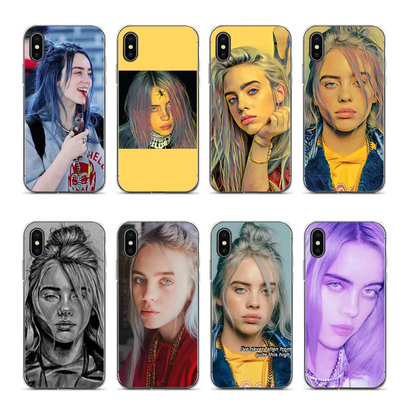 

OUTMIX Billie Eilish Painting Soft TPU phone case For iPhone 6 6s 7 8 X 5 5S SE 6plus 7plus 8plus XR XS max