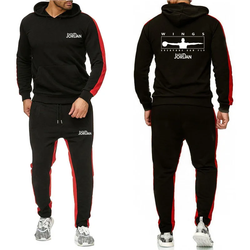 

New 2019 Brand Tracksuit Fashion JORDAN 23 Men Sportswear Two Piece Sets All Cotton Fleece Thick hoodie+Pants Sporting Suit Male