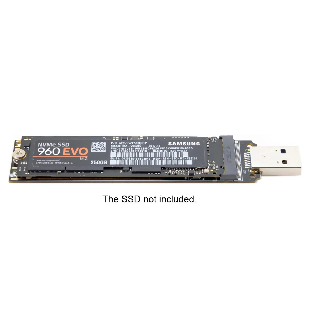 Чехол для SSD NVME-USB адаптер 10 Гбит/с Usb 3,1 Gen 2 M.2 PCIE SSD To type-A карта не требуется кабель USB To M2 Solid State Drive Key M