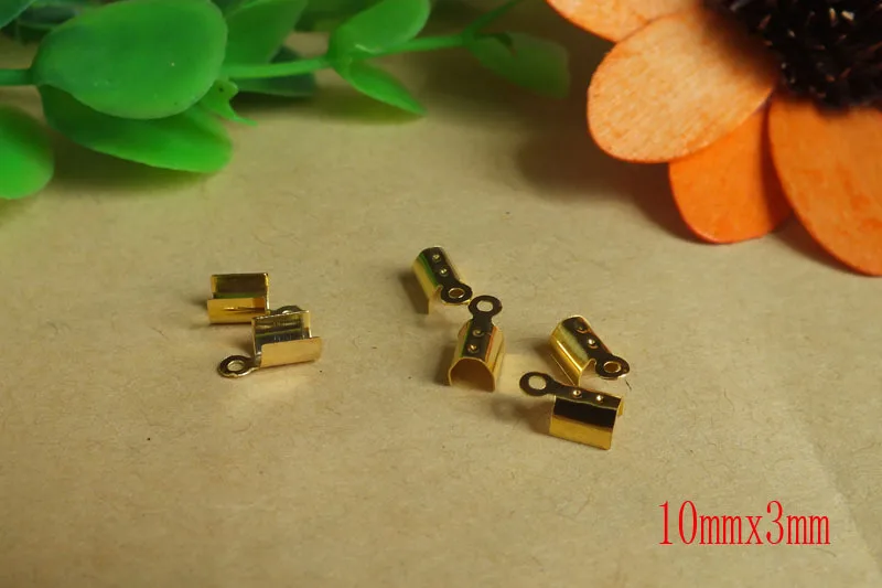 500pcs 10x3mm gold plated  Fold Style Tube Crimp Bead Tips For Cord Ends with Loop.jpg