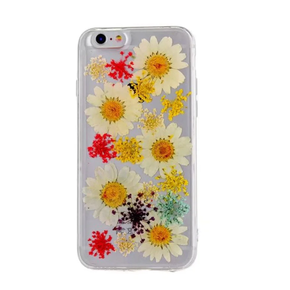 For iPhone 6 Flower Case Summer Handmade Real Dried Pressed Flowers