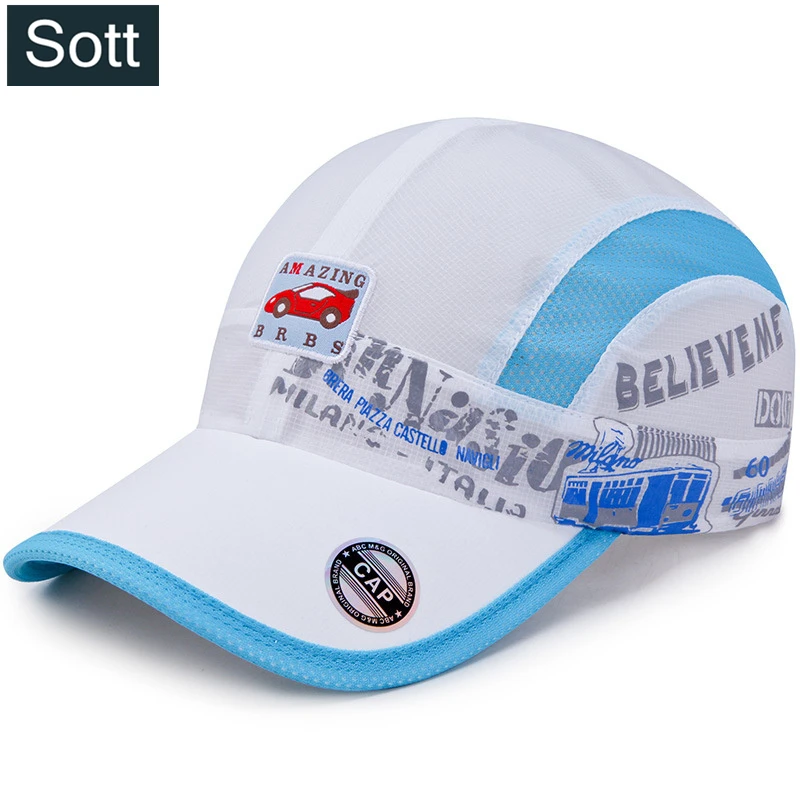 

[SOTT] 2018 Fashion Summer Baseball Cap Kids Snapback Hat Quick Drying Breathable Kids Cap High Quality Girls Boys Cap Size