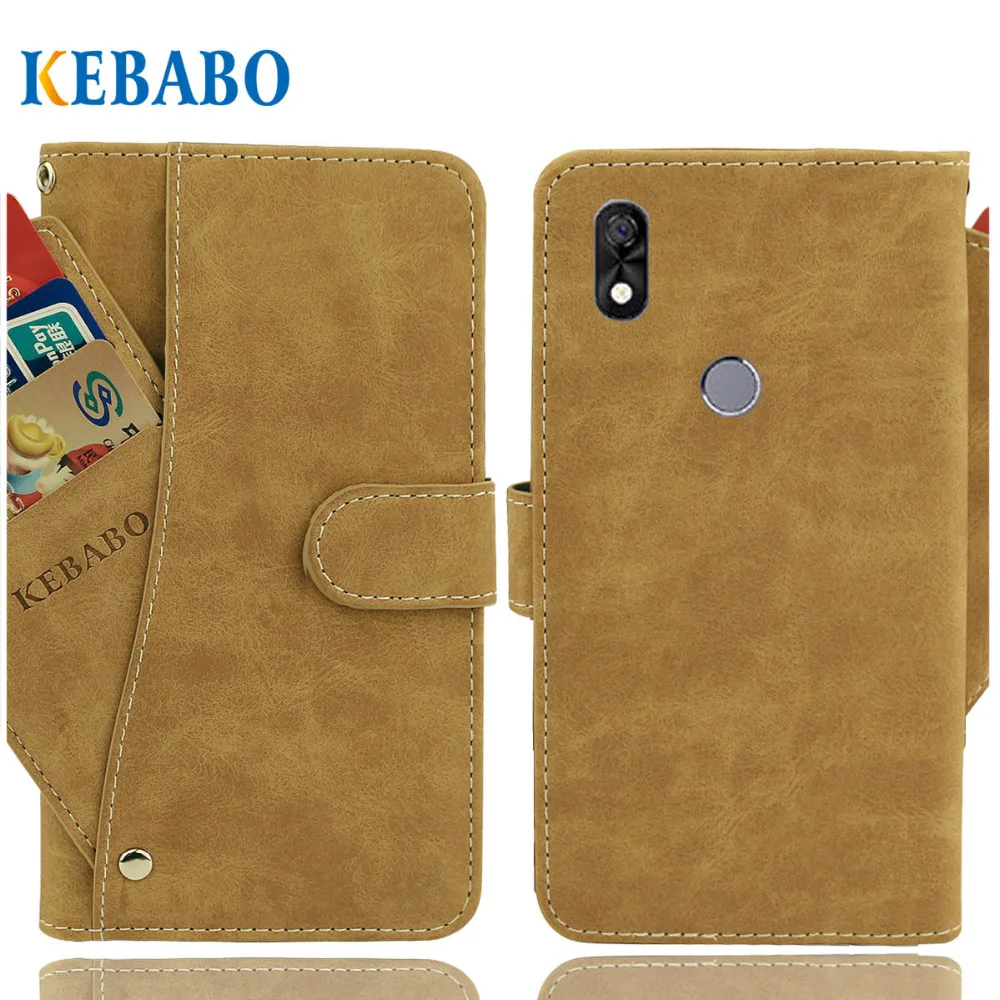 

Vintage Leather Wallet BQ BQ-6015L Universe Case 6" Luxury 3 Front Card Slots Cover Magnet Stand Phone Protective Bags