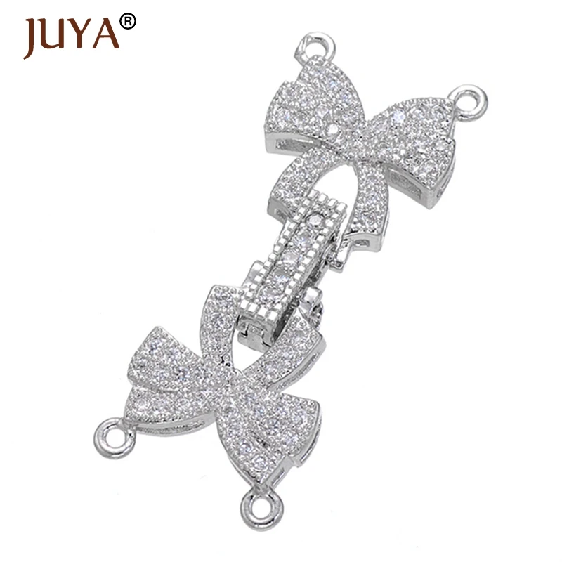 

Luxury micro pave CZ Butterfly Bracelet Clasp Connectors Findings Clasps DIY Pearl Hand Chain Jewelry Accessories for Women