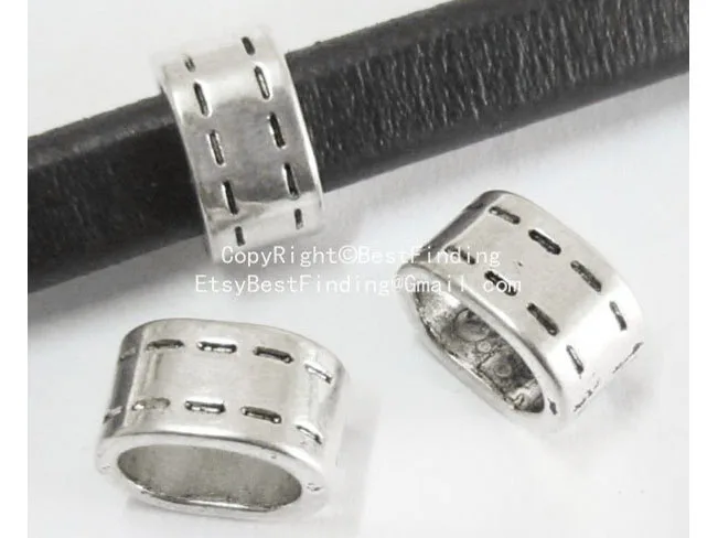

10x6mm Licorice leather findings Stitch lace Licorice leather slider