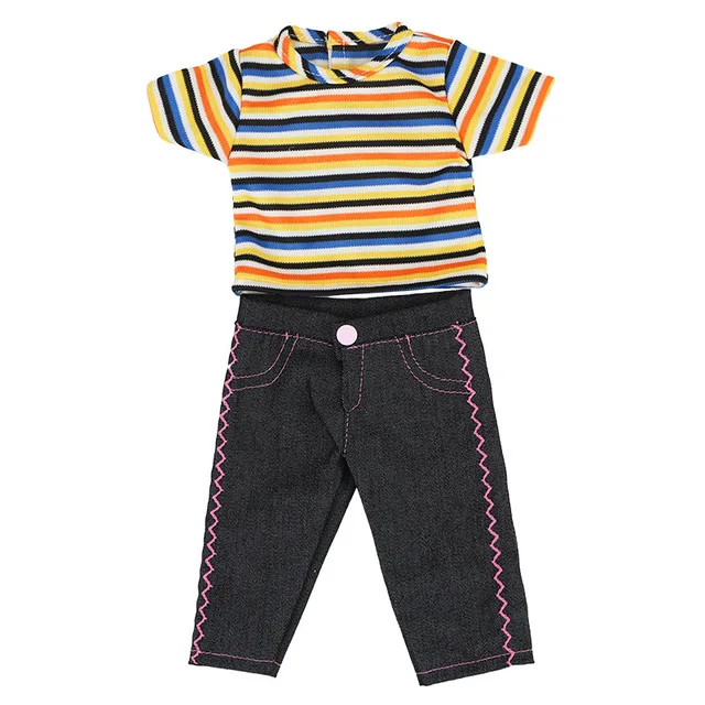 Direct-Selling-New-doll-clothes-Red-Colors-Stripes-T-shirt-Jean-Pants-Fit-18inch-American-Girl.jpg_640x640 (1)
