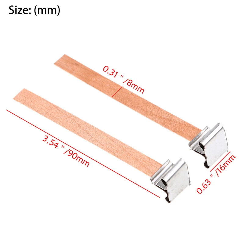 WHISM 10 шт Деревянный фитиль с устойчивыми вкладками свеча ядро делая поставки деревянные свечные фитили - Цвет: 9cm