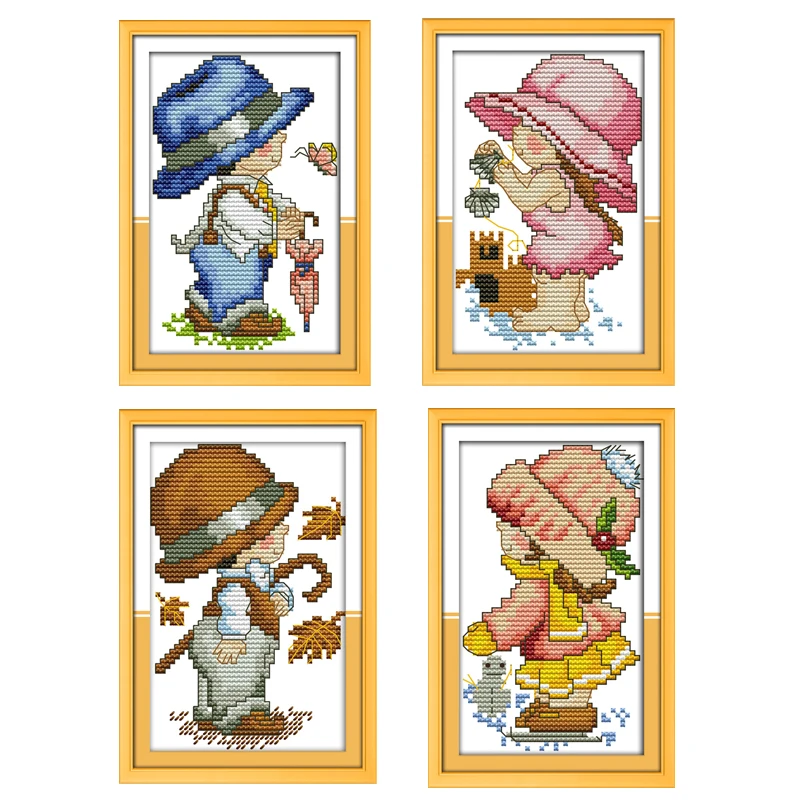 

Seasons Baby Patterns Counted Cross Stitch DIY 11CT 14CT Cross Stitch Sets Chinese Cross-stitch Kits Embroidery Needlework