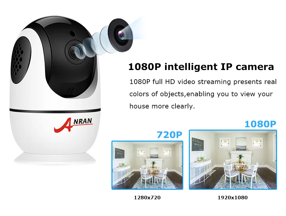 ANRAN 1080P PT IP камера Wifi HD облачная камера домашняя камера видеонаблюдения двухсторонняя аудио камера безопасности CCTV наблюдения