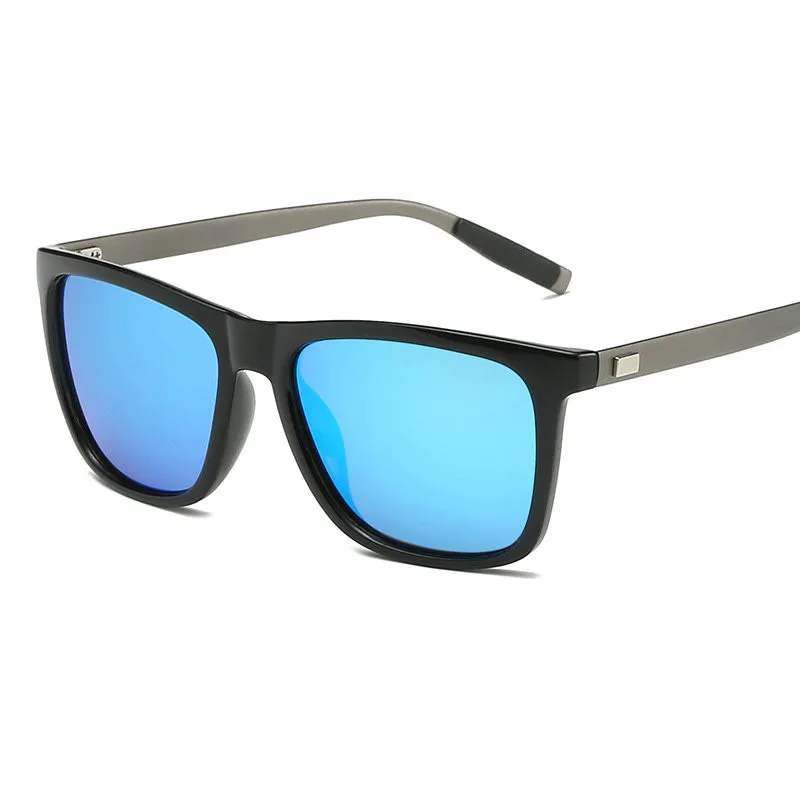 Голубые линзы в золотистой оправе близорукость Для Мужчин Поляризованные солнцезащитные очки-1,0-to-6,0 квадратные поляризованные Винтаж солнцезащитные очки для Для мужчин Для женщин FML