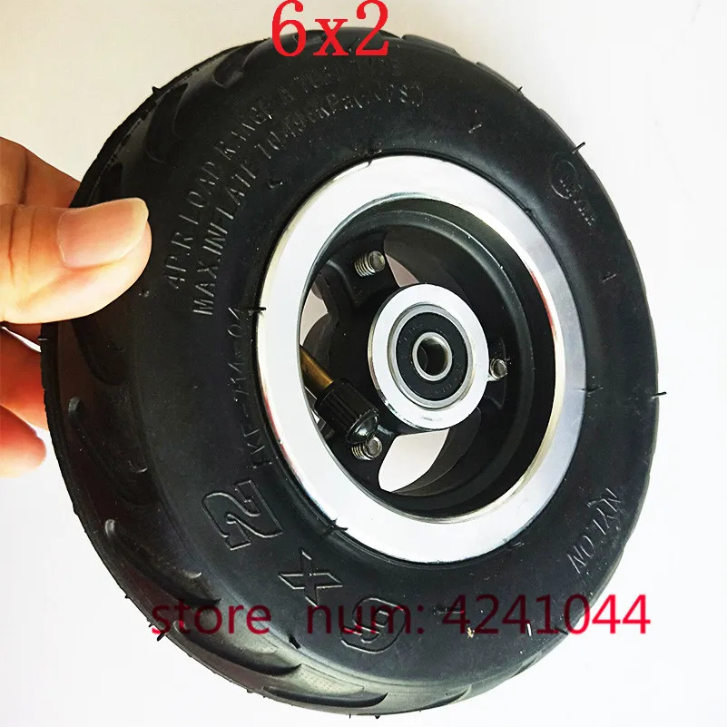 

Electric Scooter 6 Inch Wheel 6x2 Wheel With Air tyre/Solid Tire Metal Hub 608 /628 Bearings 8/10mm Axle Hole Trolley Cart Wheel