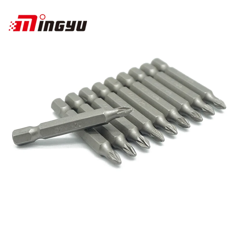 10pcs 50mm PZ0 Steel Cross Head Group 50mm Screwdriver Set Bits Screw Driver Screwdrivers Kit
