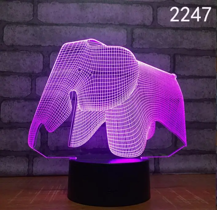 3d lamp 7 Мультяшная Зебра Медведь обезьяна милая форма животных акриловая Светодиодная лампа 3D ночник для маленьких детей спальное освещение дропшиппинг - Испускаемый цвет: 3d lamp 7