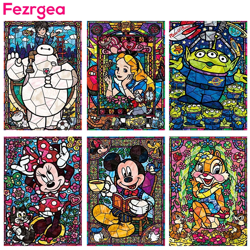 

Fezrgea Full Round Drill 5D DIY Diamond Painting "Cartoon characters" Animal Diamond Embroidery Cross Stitch Mosaic Home Decor
