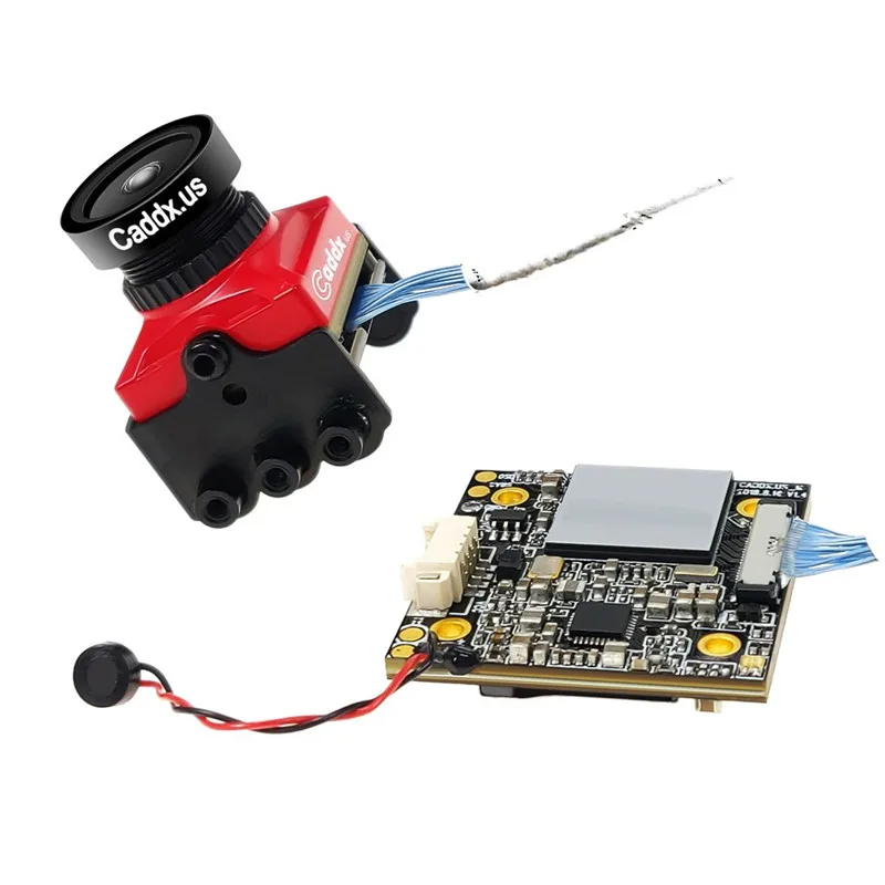 

Caddx Turtle V2 1080p 60fps FOV 155 Degree Super WDR OSD Mic Mini HD FPV Camera for RC Model Multicopter FPV Part Accs Black Red