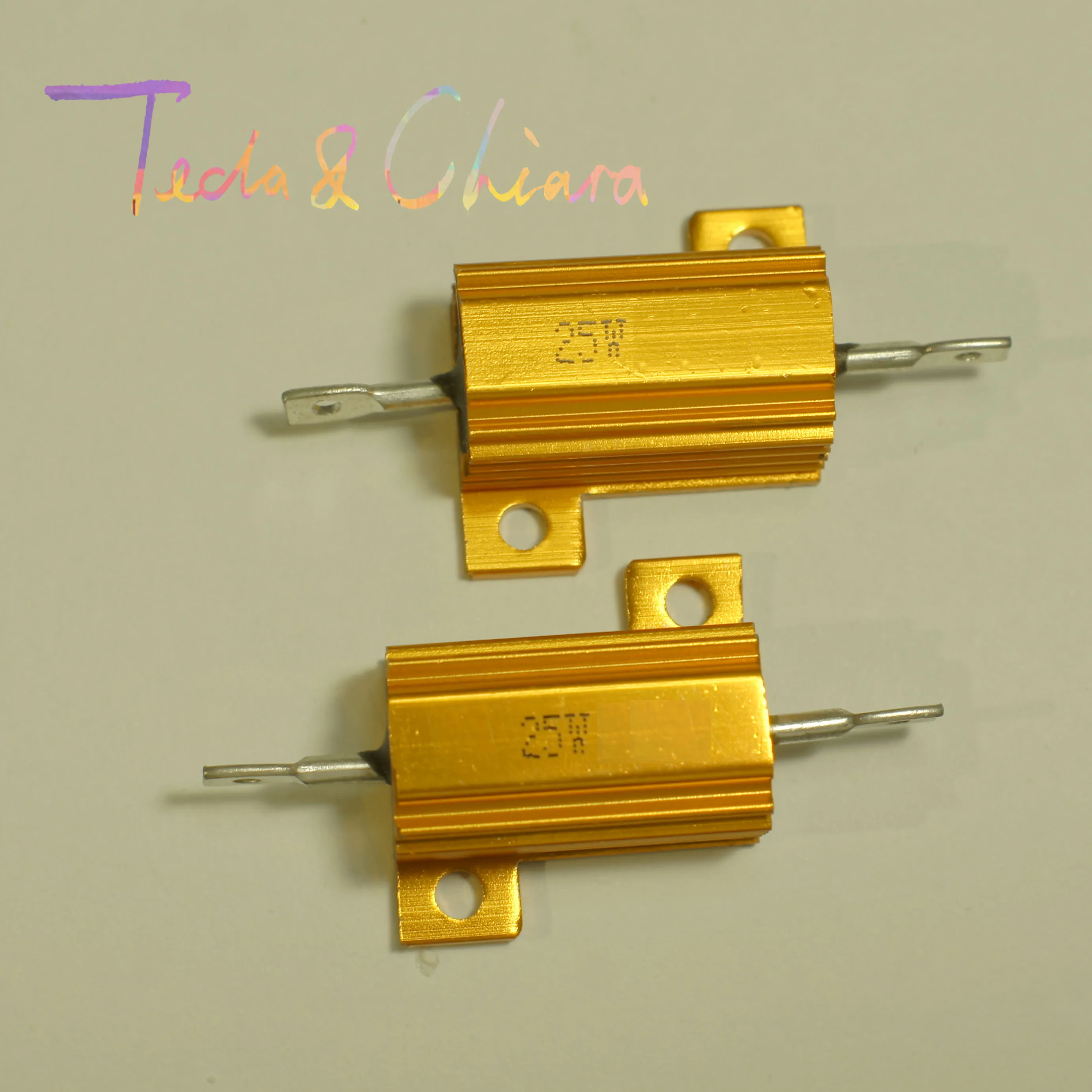 

5Pcs 500R 500ohm 500 50R 50ohm 50 R Ohm 25W Watt Wirewound Aluminum Power Metal Shell Case Resistance Resistor RX24