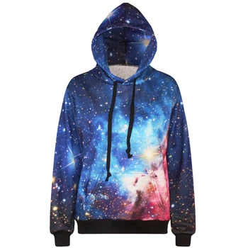 

Harajuku 3D Print Galaxy Stars Fashion Sweatshirts Long sleeve with hat Men Women vogue Hoodies Hooded Hoodies Sudaderas Mujer