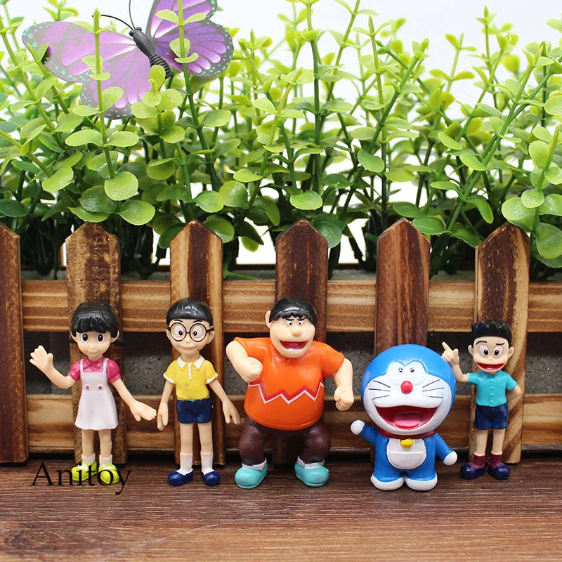 

5pcs/set Anime Cartoon Cute Doraemon PVC Action Figure Collectible Model Toy Doll Kids Gift 6cm KT1015