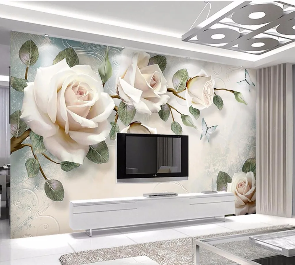 Beibehang personalizado foto papel de parede grande fresco 3d flores luxo 3d jóias tv fundo da parede 3d 20