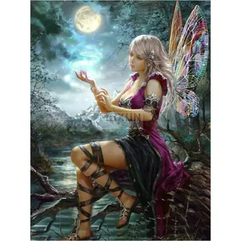 

DIY 5D Diamond embroidery fairy needlework full square diamond painting cross stitch picture rhinestone handmade mosaic pattern