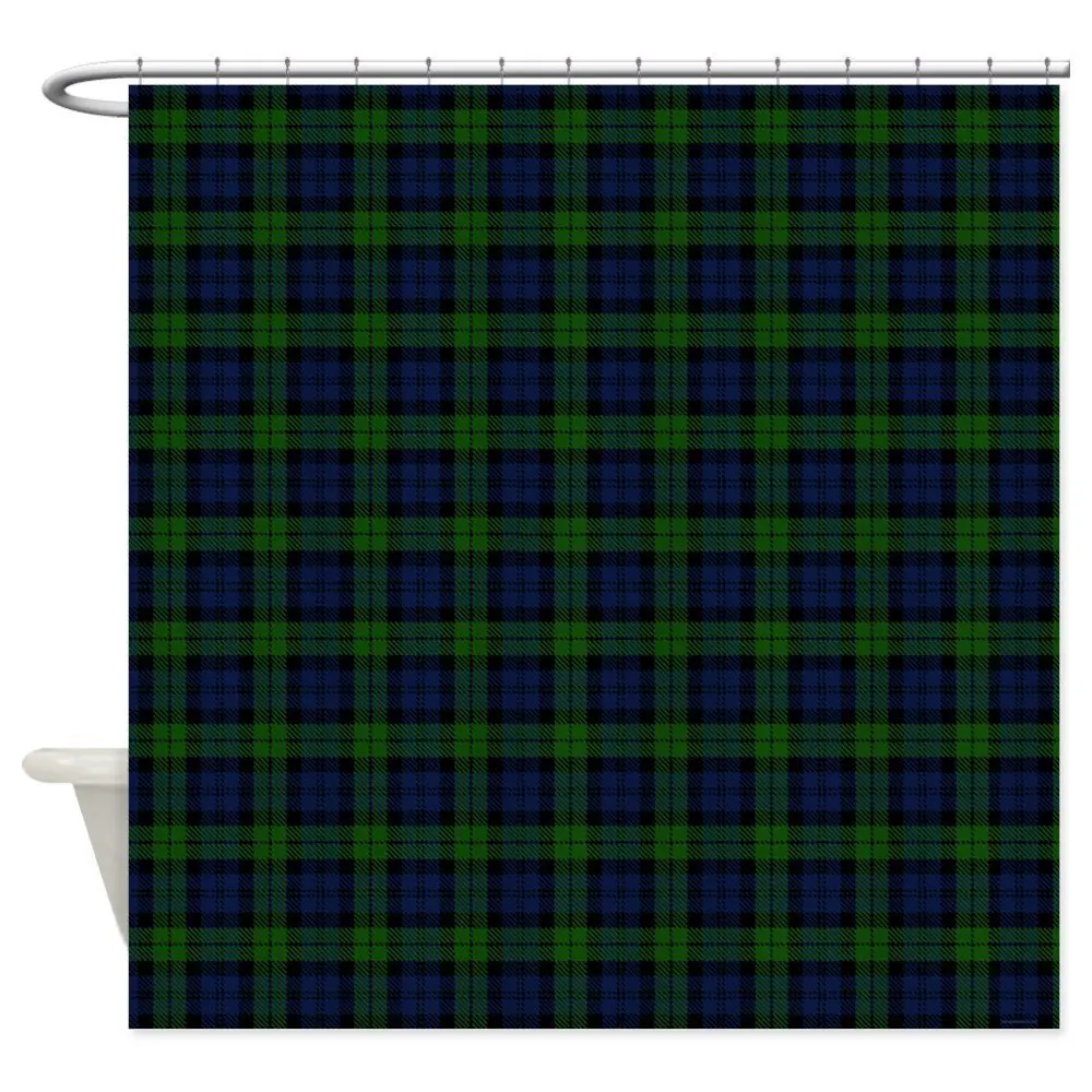 Black Watch Tartan Shower Curtain - Decorative Fabric (69&quotx70&quot) | Дом и сад