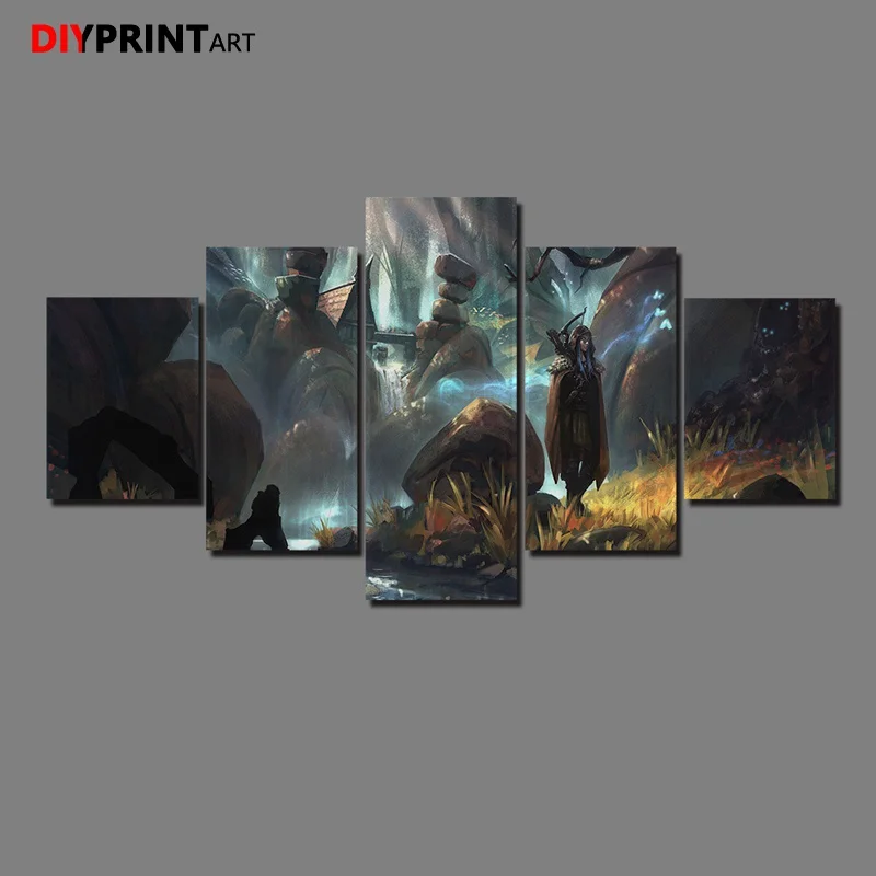 Wow noite elf 5 pçs/set jogo de pintura da arte parede cartaz decoração da  parede pinturas para sala estar decoração casa - AliExpress