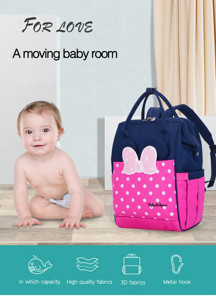 Disney Новый аутентичный пеленки рюкзак для мам изоляционные сумки Минни Микки большая сумка для путешествий кормления ребенка Мумия