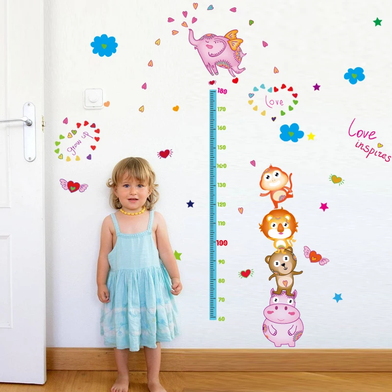 

Creative DIY height measure sticker with little animal for kids room children room nusery baby room