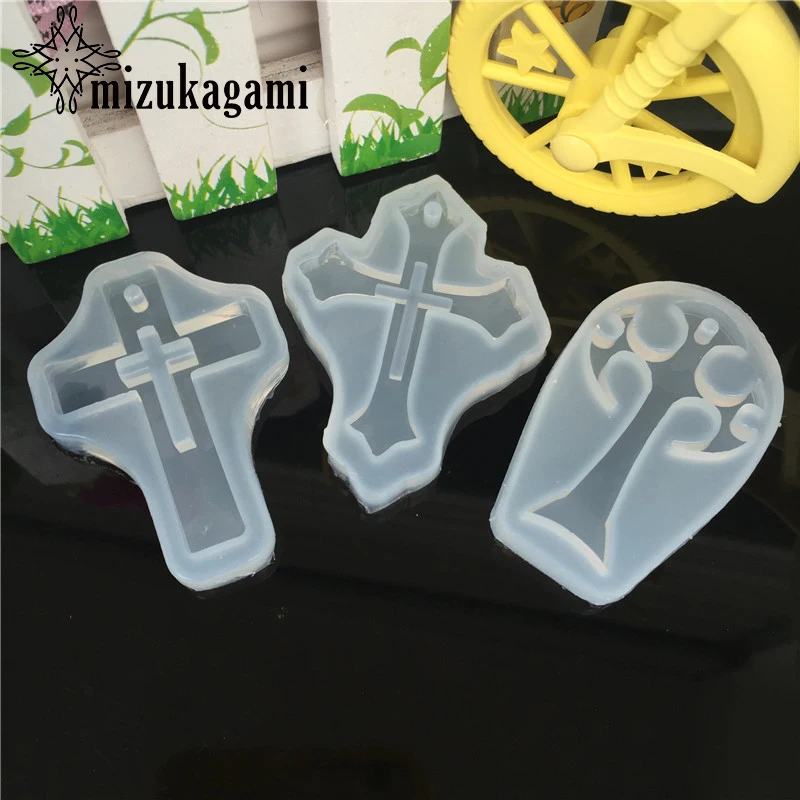 1pcs UV Resin Jewelry Liquid Silicone Mold Cross Pendant Resin Charms Molds For DIY Intersperse Decorate Making Jewelry