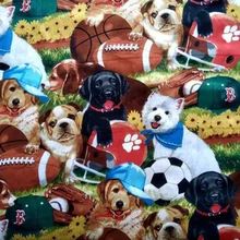 110 см в ширину, милая собачья Ткань, хлопок, ткань, пэчворк, кот и собака, спортивная ткань с принтом, швейный материал, сделай сам, Детская рубашка, одежда