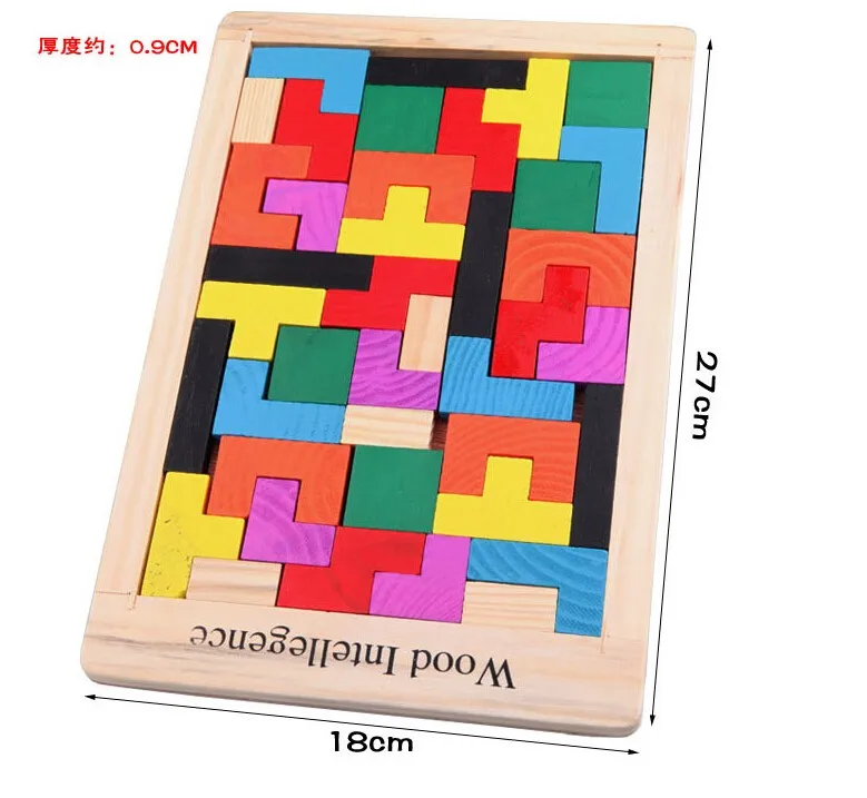 Красочные деревянные Tangram головоломка-головоломка тетрис дошкольного волшебства Интеллектуальные развивающие детские игрушки для игры детские дети