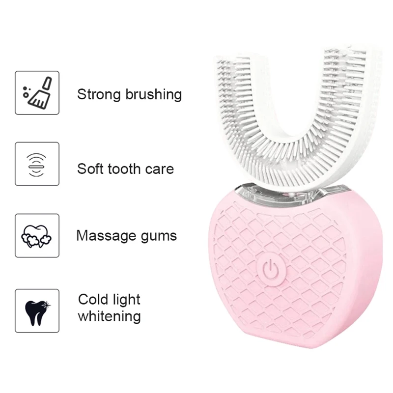 360° Automatic Sonic Electric Toothbrush Waterproof Intelligent U Type Automatic Tooth brush Whitening Electric Power Toothbrush 07
