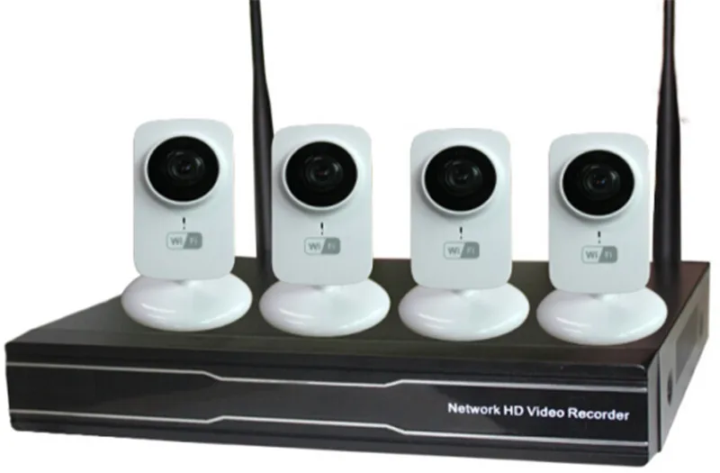 APP Remote Control Wireless 720P IP Camera 4CH NVR Kit in Surveillance