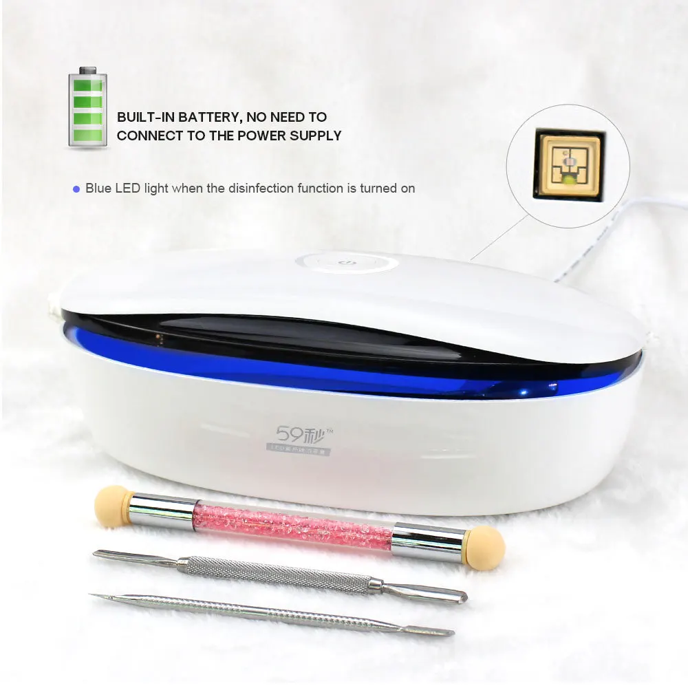 Портативный светодиодный ящик для дезинфекции, умная кисточка для макияжа ногтей, коробка для стерилизации, инструменты для личной гигиены, коробка для дезинфекции, чистящее устройство