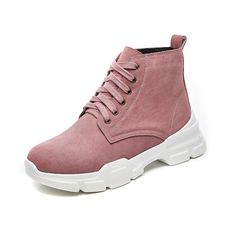 

Fashion Leisure Hoof Heels Women Martin Boots Ankle Round Toe Low Punk Motorcycle Boots Solid Metal Decoration Lace up Shoes