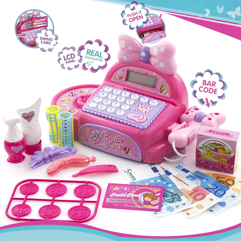 Children Real Life Electronic Cash Register Kit Pretend Toy Princess Supermarket checkout Toy Girls Birthday /Christmas Gift Children Real Life Electronic Cash Register Kit Pretend Toy Princess Supermarket checkout Toy Girls Birthday /Christmas Gift